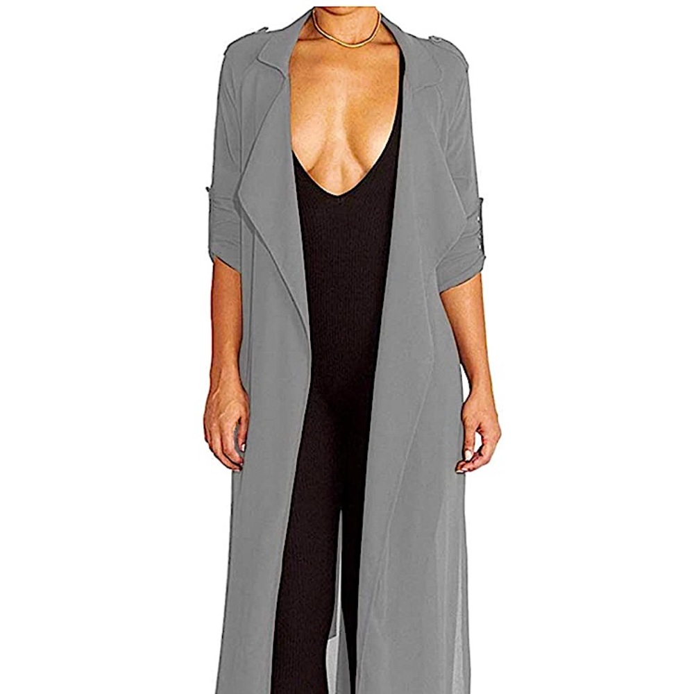 Sheer long duster jacket